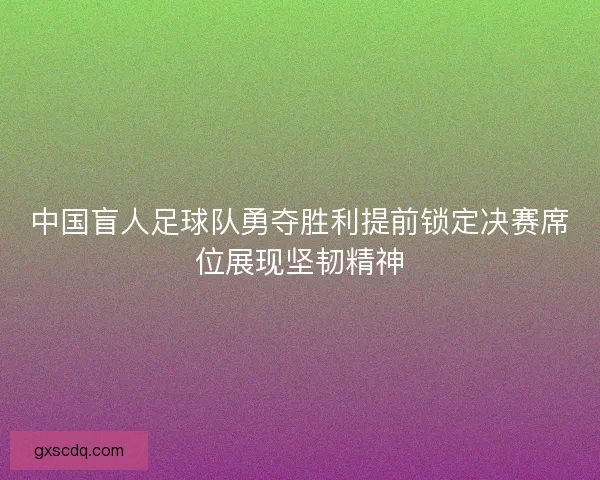 中国盲人足球队勇夺胜利提前锁定决赛席位展现坚韧精神