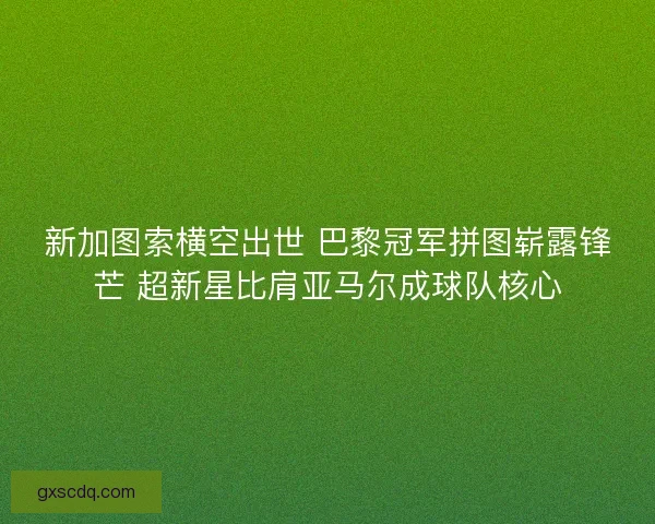 新加图索横空出世 巴黎冠军拼图崭露锋芒 超新星比肩亚马尔成球队核心