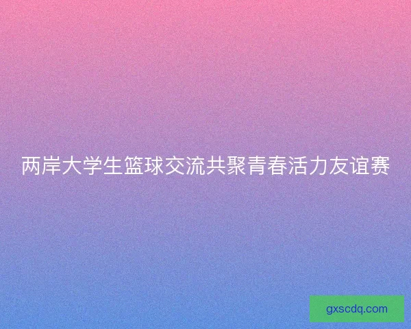 两岸大学生篮球交流共聚青春活力友谊赛