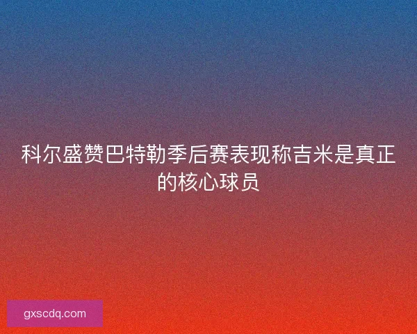 科尔盛赞巴特勒季后赛表现称吉米是真正的核心球员